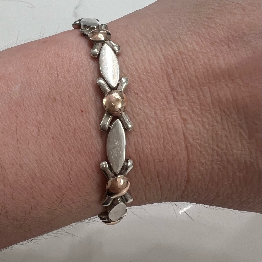 18K Rose Gold and 950 Sterling Silver Bracelet